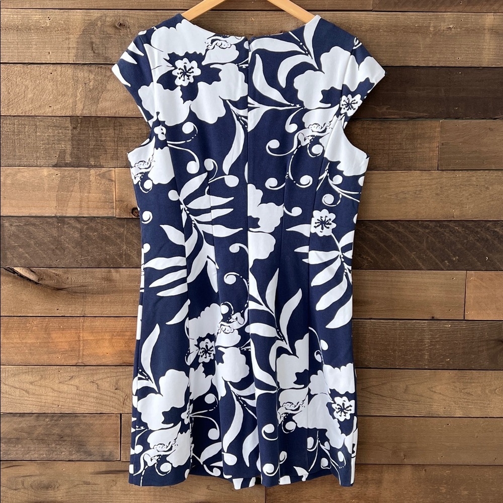 Lilly Pulitzer Women's Briella Dress Bright Navy Johnny B Fit & Flare Dress XL - Picture 5 of 8